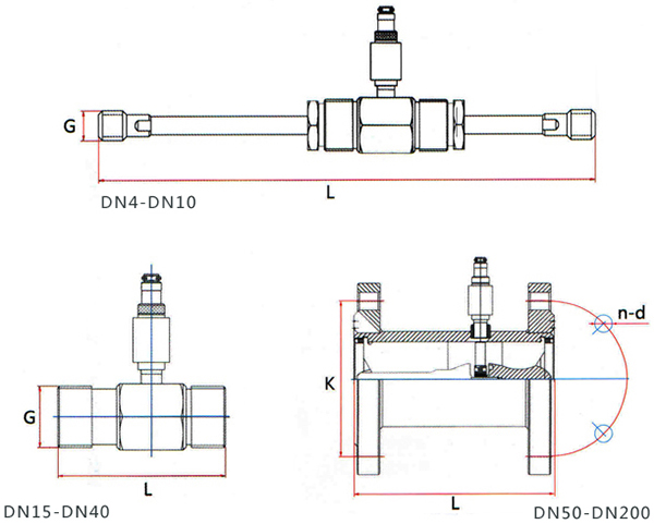 dn150液體渦輪流量計(jì)外形圖